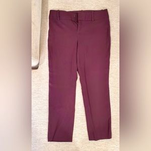 Modern straight leg (short) ankle pants. The color is more of a burgundy
